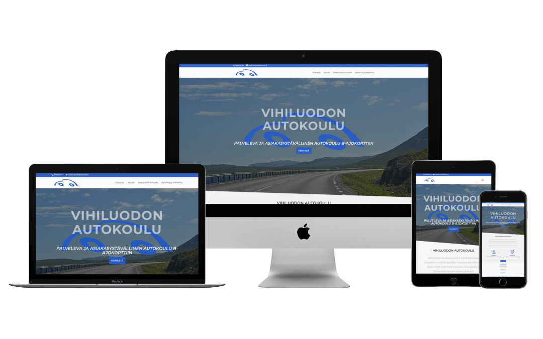 WordPress kotisivut yritykselle Vihiluodon Autokoulu
