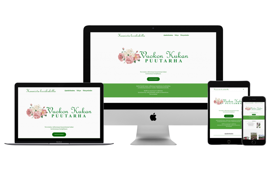 WordPress Kotisivut Yritykselle Vuokon Kukan Puutarha