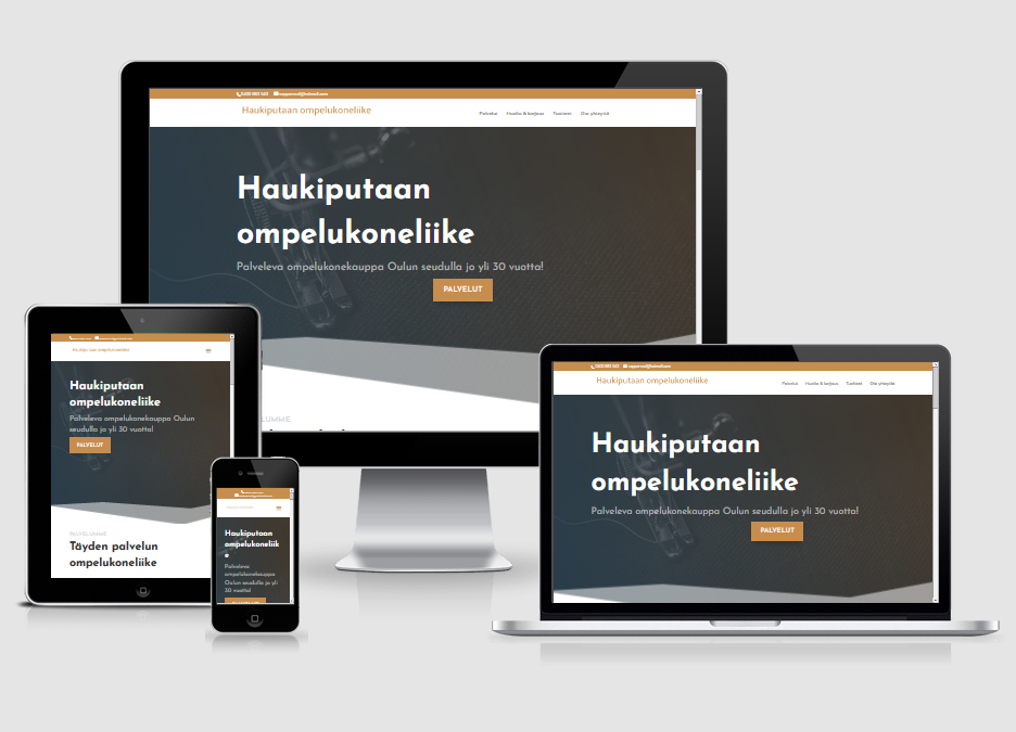 WordPress kotisivut yritykselle Haukiputaan ompelukoneliike