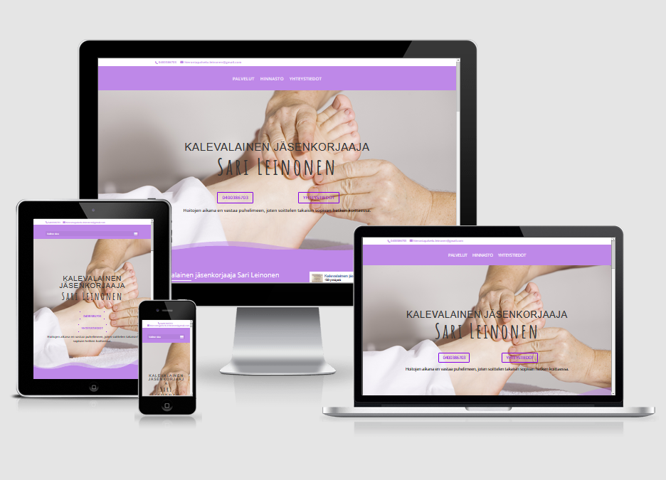 WordPress kotisivut yritykselle Hierontapalvelu Sari Leinonen