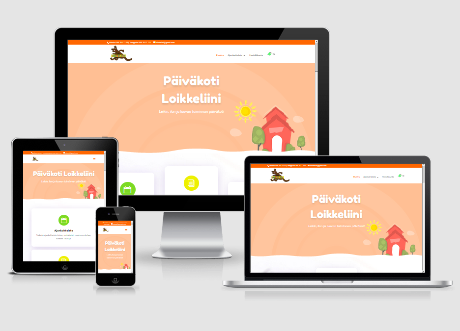 WordPress kotisivut yritykselle Päiväkoti Loikkeliini