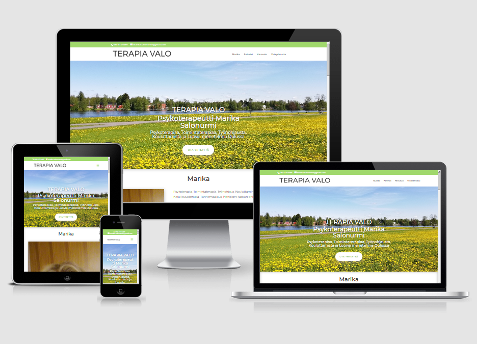 WordPress kotisivut yritykselle Terapia Valo