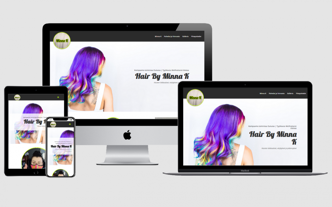 WordPress kotisivut yritykselle Hair by Minna K