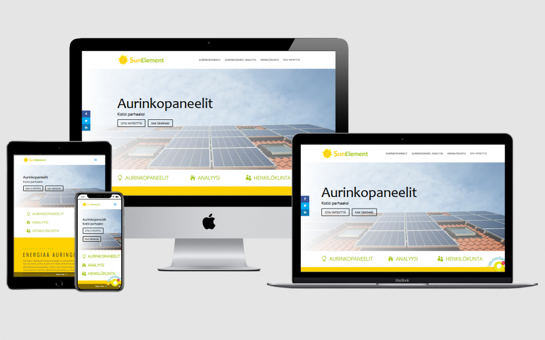 WordPress kotisivut yritykselle SunElement Oy