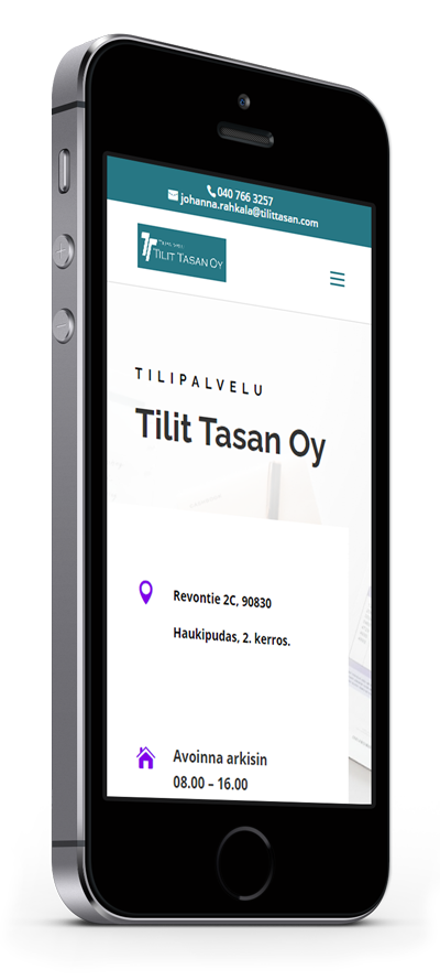 Mobiilioptimointi, kotisivut yritykselle Tilipalvelu Tilit Tasan Oy toteuttaa Kotisivusi.fi.