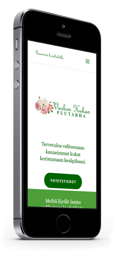 Mobiilioptimointi, kotisivut yritykselle Vuokon Kukan Puutarha toteuttaa Kotisivusi.fi.