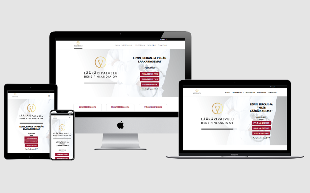 WordPress kotisivut yritykselle Lääkäripalvelu Bene Finlandia Oy