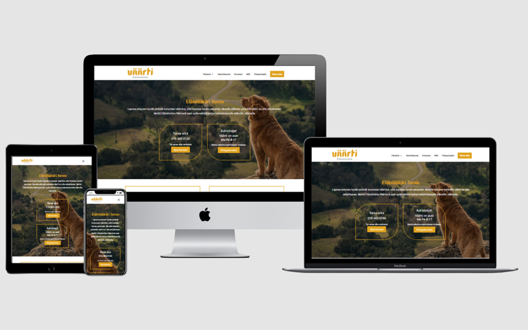 WordPress kotisivut yritykselle Eläinklinikka Väärti