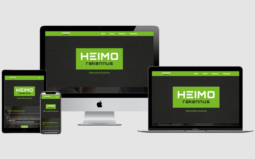 WordPress kotisivut yritykselle Heimo Rakennus Oy