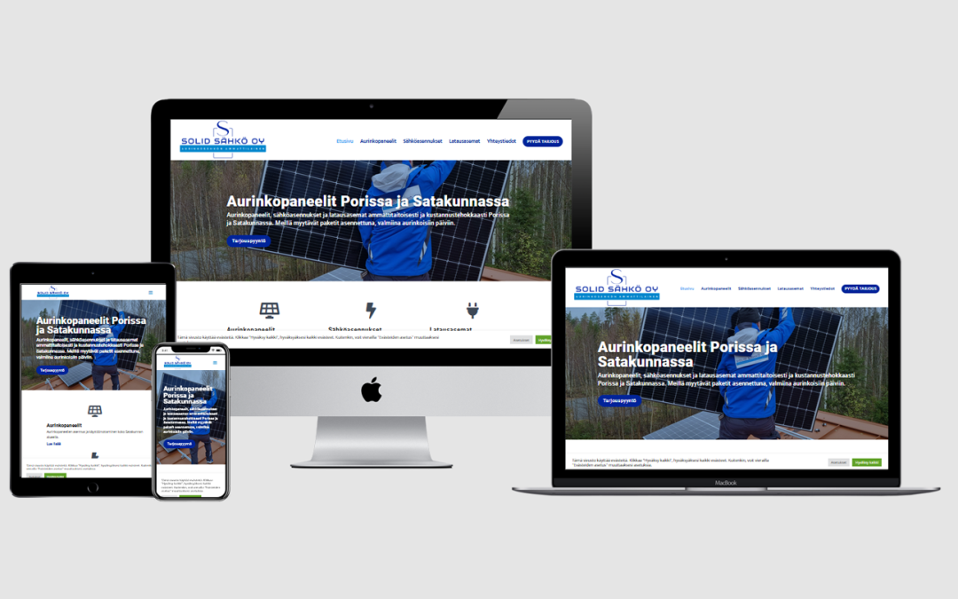 WordPress kotisivut yritykselle Solid Sähkö Oy