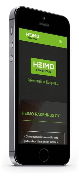 Mobiilioptimointi, kotisivut yritykselle Heimo Rakennus Oy toteuttaa Kotisivusi.fi.