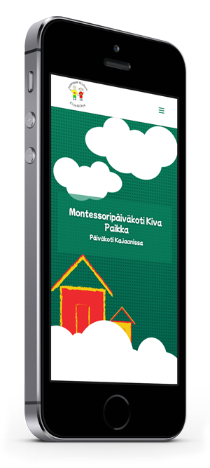 Mobiilioptimointi, kotisivut yritykselle Montessoripäiväkoti Kiva Paikka toteuttaa Kotisivusi.fi.
