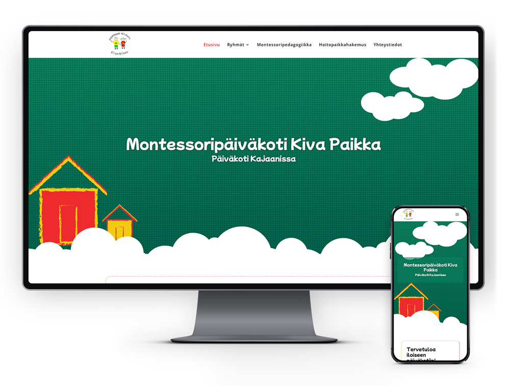 WordPress kotisivut yritykselle Montessoripäiväkoti Kiva Paikka.