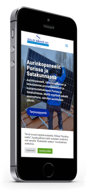 Mobiilioptimointi, kotisivut yritykselle Solid Sähkö Oy toteuttaa Kotisivusi.fi.